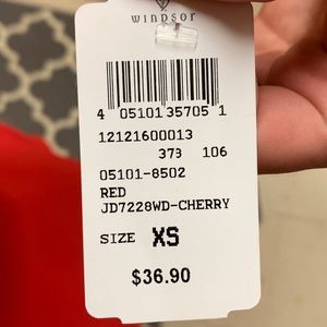 Red fit and flare dress with tie bow in back